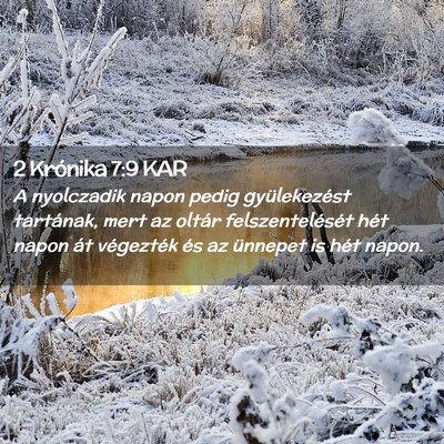 Picture 02 - 2 Krónika 7:9 KAR - A nyolczadik napon pedig gyülekezést tartának, - Bible Verse Picture