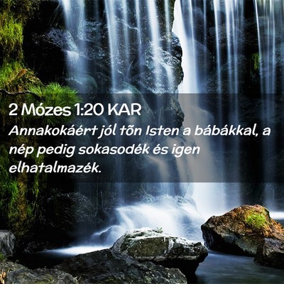 Picture 02 - 2 Mózes 1:20 KAR - Annakokáért jól tõn Isten a bábákkal, a - Bible Verse Picture