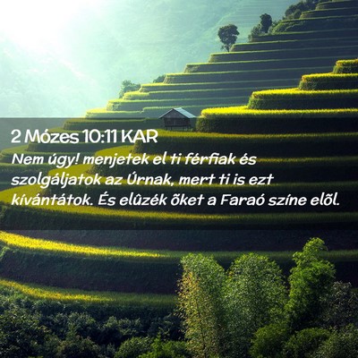 Picture 02 - 2 Mózes 10:11 KAR - Nem úgy! menjetek el ti férfiak és - Bible Verse Picture