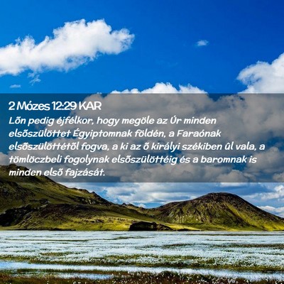 Picture 02 - 2 Mózes 12:29 KAR - Lõn pedig éjfélkor, hogy megöle az Úr minden - Bible Verse Picture