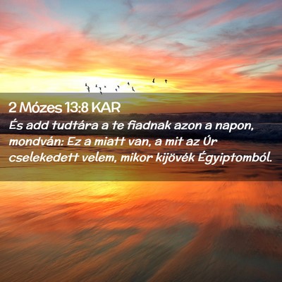 Picture 02 - 2 Mózes 13:8 KAR - És add tudtára a te fiadnak azon a napon, - Bible Verse Picture