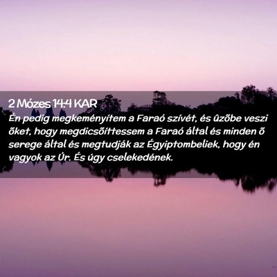 Picture 02 - 2 Mózes 14:4 KAR - Én pedig megkeményítem a Faraó szívét, és - Bible Verse Picture