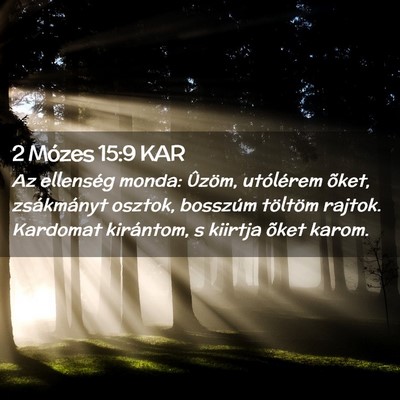 Picture 02 - 2 Mózes 15:9 KAR - Az ellenség monda: Ûzöm, utólérem õket, - Bible Verse Picture