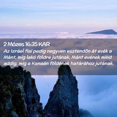 Picture 02 - 2 Mózes 16:35 KAR - Az Izráel fiai pedig negyven esztendõn át - Bible Verse Picture