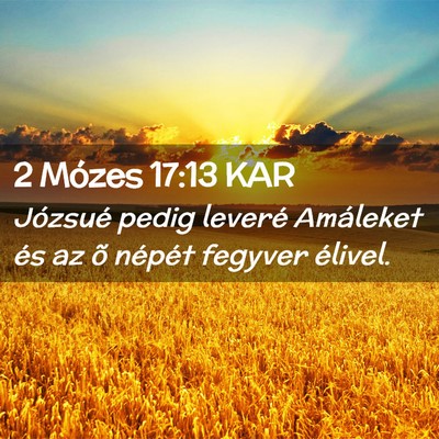 Picture 02 - 2 Mózes 17:13 KAR - Józsué pedig leveré Amáleket és az õ - Bible Verse Picture