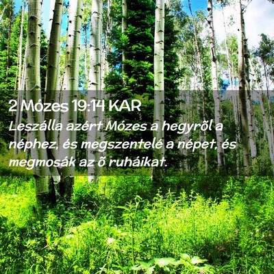 Picture 02 - 2 Mózes 19:14 KAR - Leszálla azért Mózes a hegyrõl a néphez, és - Bible Verse Picture