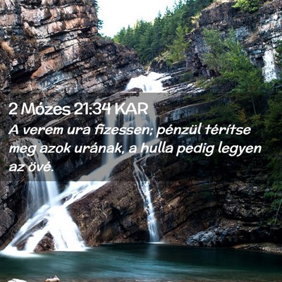 Picture 02 - 2 Mózes 21:34 KAR - A verem ura fizessen; pénzül térítse meg azok - Bible Verse Picture