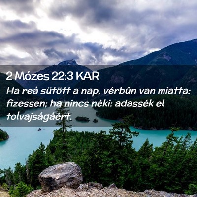 Picture 02 - 2 Mózes 22:3 KAR - Ha reá sütött a nap, vérbûn van miatta: - Bible Verse Picture