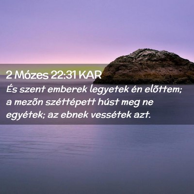 Picture 02 - 2 Mózes 22:31 KAR - És szent emberek legyetek én elõttem; a mezõn - Bible Verse Picture