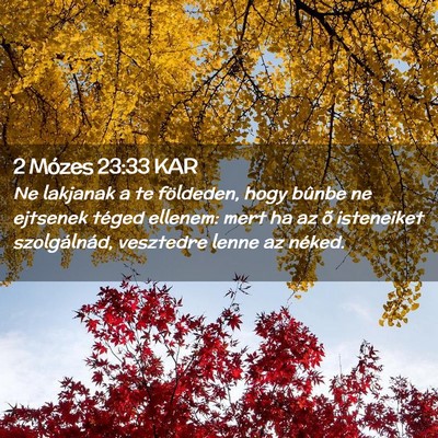 Picture 02 - 2 Mózes 23:33 KAR - Ne lakjanak a te földeden, hogy bûnbe ne - Bible Verse Picture