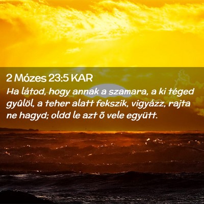 Picture 02 - 2 Mózes 23:5 KAR - Ha látod, hogy annak a szamara, a ki téged - Bible Verse Picture