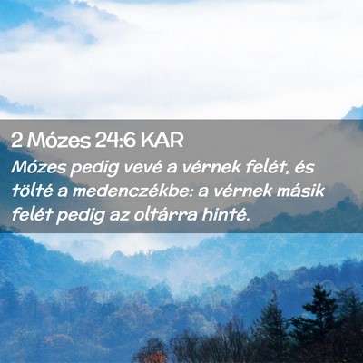Picture 02 - 2 Mózes 24:6 KAR - Mózes pedig vevé a vérnek felét, és tölté - Bible Verse Picture