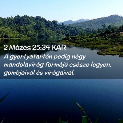 Picture 02 - 2 Mózes 25:34 KAR - A gyertyatartón pedig négy mandolavirág - Bible Verse Picture