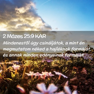 Picture 02 - 2 Mózes 25:9 KAR - Mindenestõl úgy csináljátok, a mint én - Bible Verse Picture