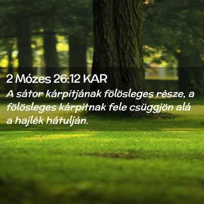 Picture 02 - 2 Mózes 26:12 KAR - A sátor kárpitjának fölösleges része, a - Bible Verse Picture