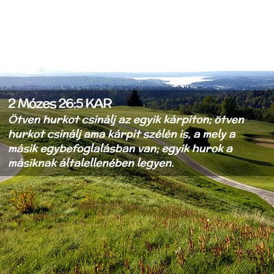 Picture 02 - 2 Mózes 26:5 KAR - Ötven hurkot csinálj az egyik kárpiton; ötven - Bible Verse Picture