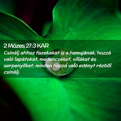 Picture 02 - 2 Mózes 27:3 KAR - Csinálj ahhoz fazekakat is a hamujának, hozzá - Bible Verse Picture