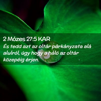 Picture 02 - 2 Mózes 27:5 KAR - És tedd azt az oltár párkányzata alá - Bible Verse Picture