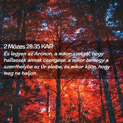 Picture 02 - 2 Mózes 28:35 KAR - És legyen az Áronon, a mikor szolgál, hogy - Bible Verse Picture