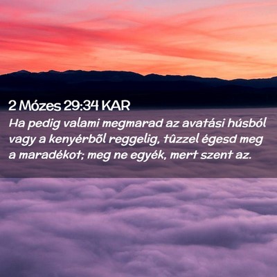 Picture 02 - 2 Mózes 29:34 KAR - Ha pedig valami megmarad az avatási húsból - Bible Verse Picture