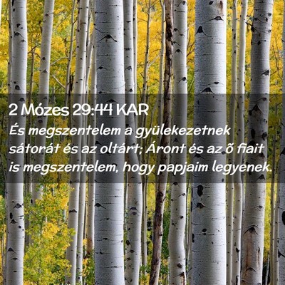 Picture 02 - 2 Mózes 29:44 KAR - És megszentelem a gyülekezetnek sátorát és - Bible Verse Picture