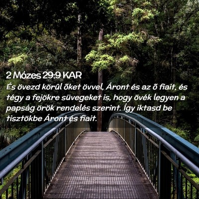 Picture 02 - 2 Mózes 29:9 KAR - És övezd körûl õket övvel, Áront és az õ - Bible Verse Picture