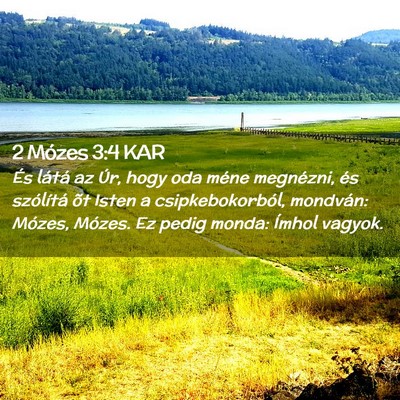Picture 02 - 2 Mózes 3:4 KAR - És látá az Úr, hogy oda méne megnézni, és - Bible Verse Picture
