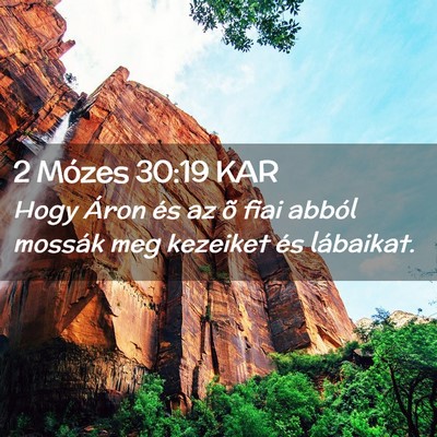 Picture 02 - 2 Mózes 30:19 KAR - Hogy Áron és az õ fiai abból mossák meg - Bible Verse Picture