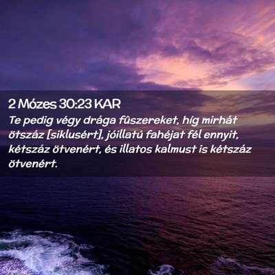 Picture 02 - 2 Mózes 30:23 KAR - Te pedig végy drága fûszereket, híg mirhát - Bible Verse Picture