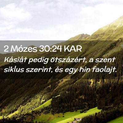 Picture 02 - 2 Mózes 30:24 KAR - Kásiát pedig ötszázért, a szent siklus - Bible Verse Picture