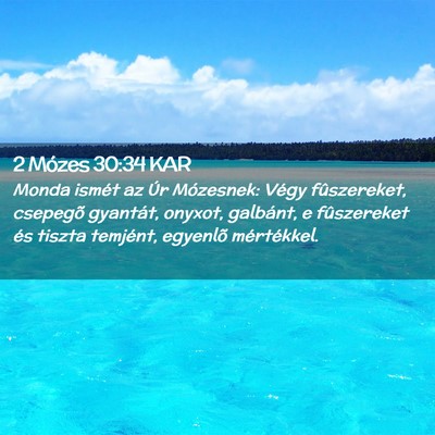 Picture 02 - 2 Mózes 30:34 KAR - Monda ismét az Úr Mózesnek: Végy fûszereket, - Bible Verse Picture