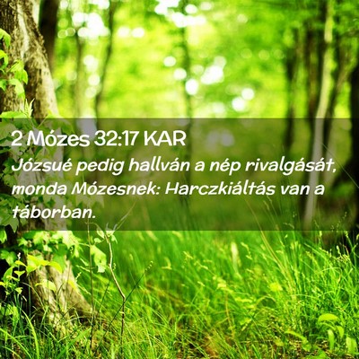 Picture 02 - 2 Mózes 32:17 KAR - Józsué pedig hallván a nép rivalgását, - Bible Verse Picture