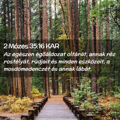 Picture 02 - 2 Mózes 35:16 KAR - Az egészen égõáldozat oltárát, annak réz - Bible Verse Picture