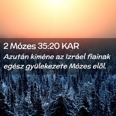 Picture 02 - 2 Mózes 35:20 KAR - Azután kiméne az Izráel fiainak egész - Bible Verse Picture