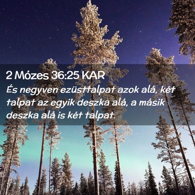 Picture 02 - 2 Mózes 36:25 KAR - És negyven ezüsttalpat azok alá, két talpat - Bible Verse Picture