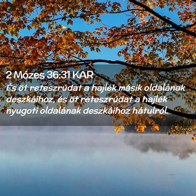 Picture 02 - 2 Mózes 36:31 KAR - És öt reteszrúdat a hajlék másik oldalának - Bible Verse Picture