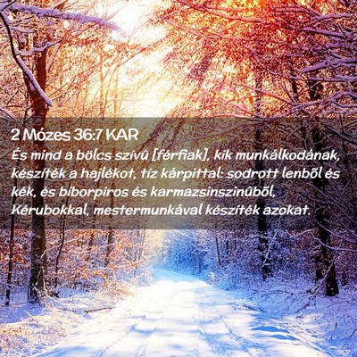 Picture 02 - 2 Mózes 36:7 KAR - És mind a bölcs szívû [férfiak], kik - Bible Verse Picture