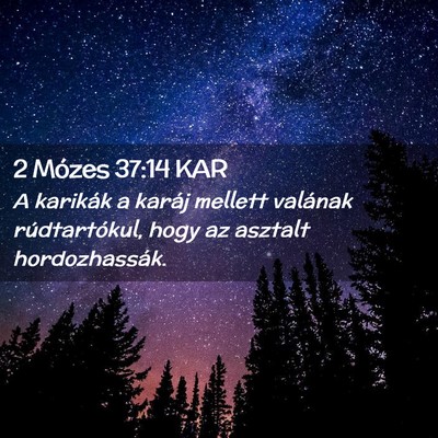 Picture 02 - 2 Mózes 37:14 KAR - A karikák a karáj mellett valának - Bible Verse Picture