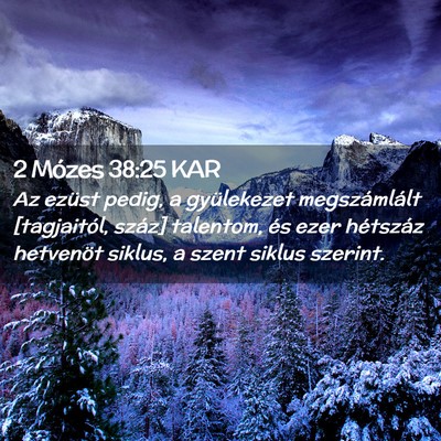 Picture 02 - 2 Mózes 38:25 KAR - Az ezüst pedig, a gyülekezet megszámlált - Bible Verse Picture