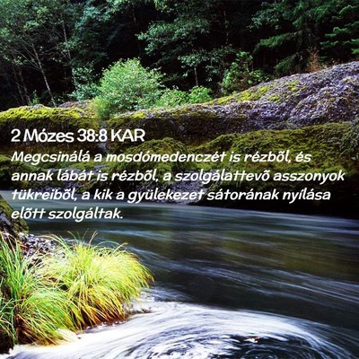Picture 02 - 2 Mózes 38:8 KAR - Megcsinálá a mosdómedenczét is rézbõl, és - Bible Verse Picture