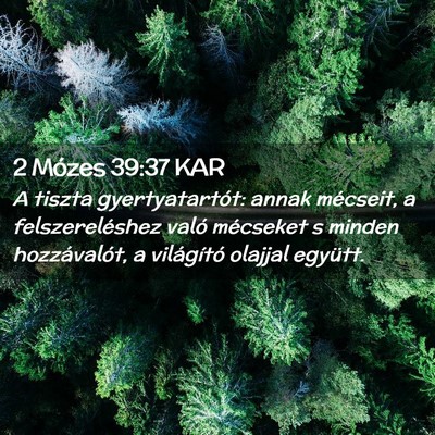 Picture 02 - 2 Mózes 39:37 KAR - A tiszta gyertyatartót: annak mécseit, a - Bible Verse Picture