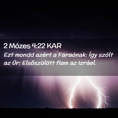 Picture 02 - 2 Mózes 4:22 KAR - Ezt mondd azért a Faraónak: Így szólt az Úr: - Bible Verse Picture