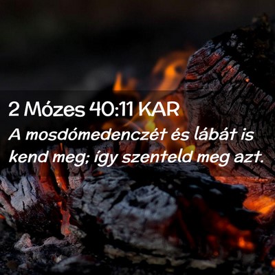 Picture 02 - 2 Mózes 40:11 KAR - A mosdómedenczét és lábát is kend meg; így - Bible Verse Picture