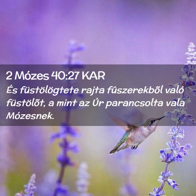 Picture 02 - 2 Mózes 40:27 KAR - És füstölögtete rajta fûszerekbõl való - Bible Verse Picture