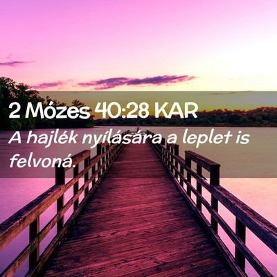 Picture 02 - 2 Mózes 40:28 KAR - A hajlék nyílására a leplet is - Bible Verse Picture