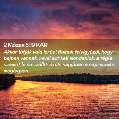 Picture 02 - 2 Mózes 5:19 KAR - Akkor látják vala Izráel fiainak - Bible Verse Picture