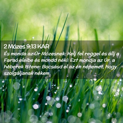 Picture 02 - 2 Mózes 9:13 KAR - És monda az Úr Mózesnek: Kelj fel reggel és - Bible Verse Picture
