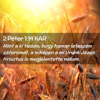 Picture 02 - 2 Péter 1:14 KAR - Mint a ki tudom, hogy hamar leteszem sátoromat, - Bible Verse Picture
