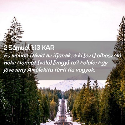 Picture 02 - 2 Sámuel 1:13 KAR - És monda Dávid az ifjúnak, a ki [ezt] - Bible Verse Picture