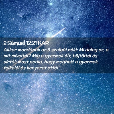 Picture 02 - 2 Sámuel 12:21 KAR - Akkor mondának az õ szolgái néki: Mi dolog - Bible Verse Picture